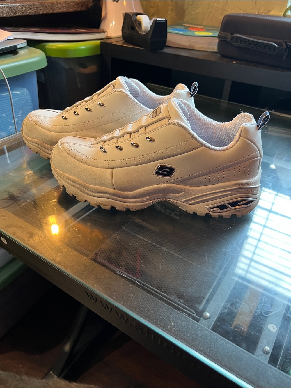 Skechers Cream/White Low-Top Athletic Sneakers